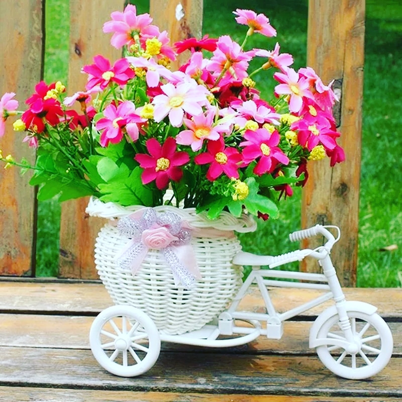 Tricycle Bike Flowers Basket Vase